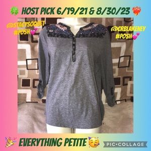 Style & Co PL grey 3/4 sleeved shirt